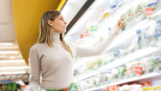 customer shopping for milk 