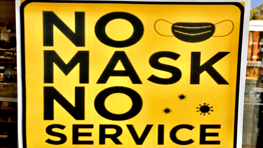 no mask no service sign