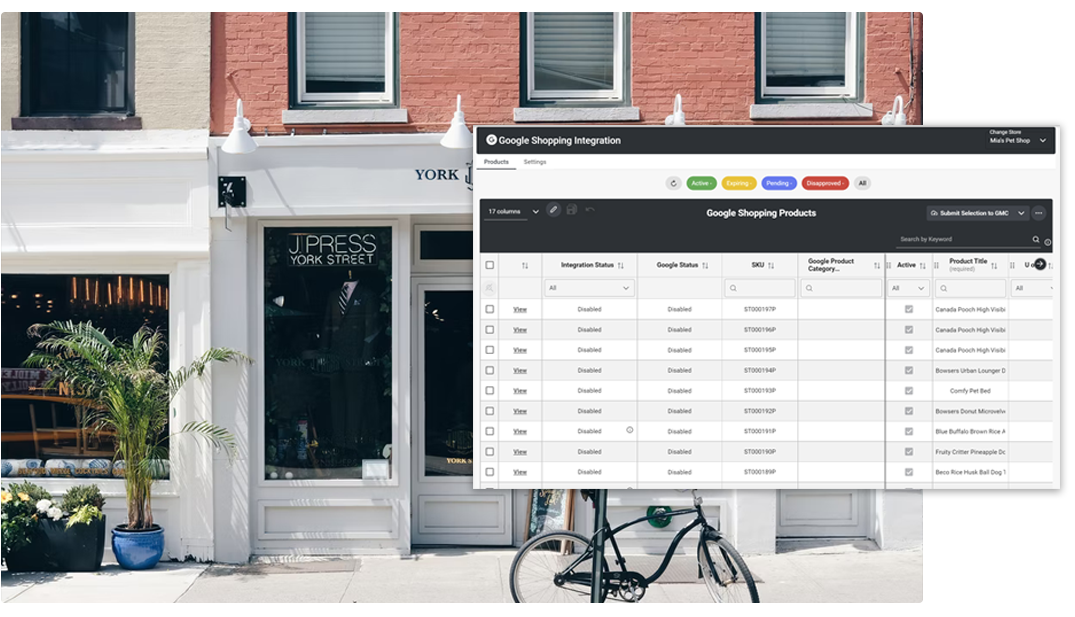 Main Street Shop Front with TAKU Google Integration Overlayed