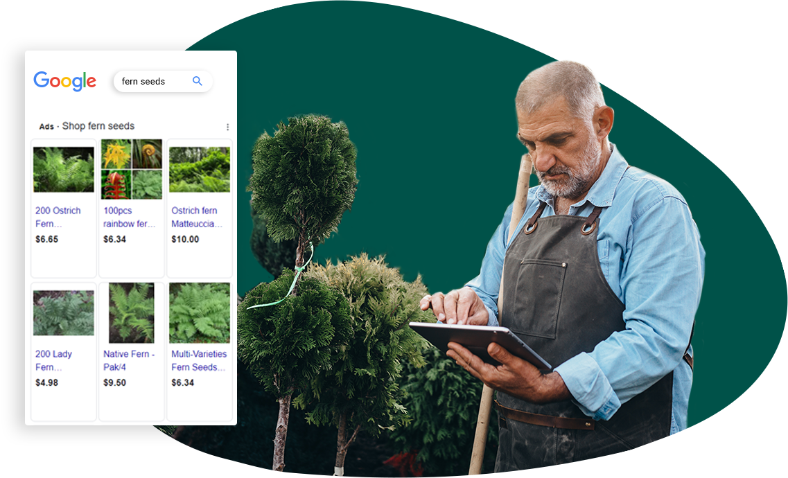 Garden center owner advertising on google