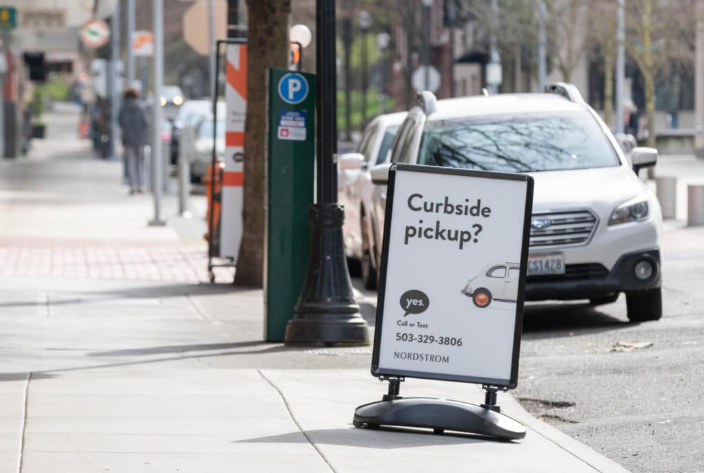 Curbside store pickup sign