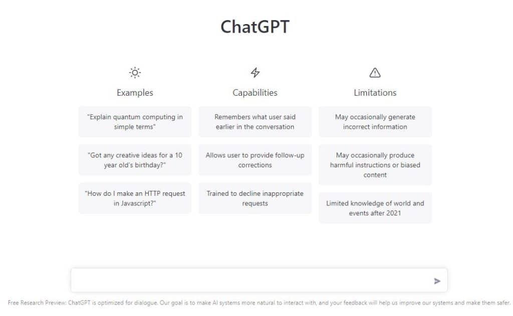 ChatGPT screenshot