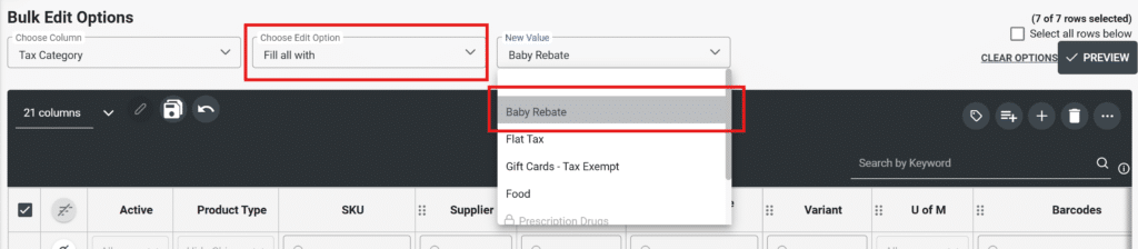 GST and HST tax relief. Selecting the Tax Category